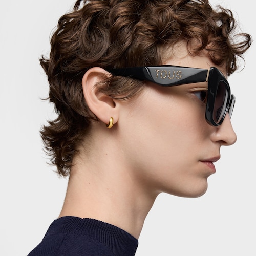 Gafas de sol en color negro Faceted Logo