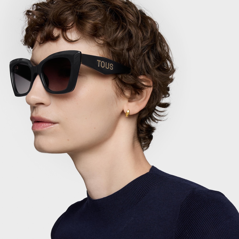 Gafas de sol en color negro Faceted Logo