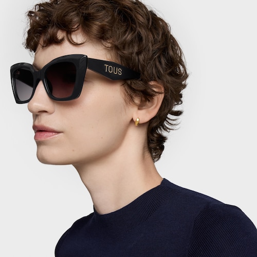 Gafas de sol en color negro Faceted Logo