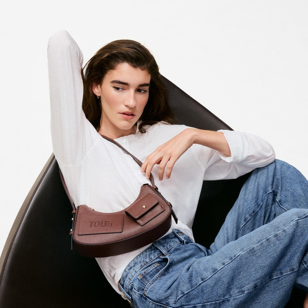 Bolso de hombro marr&oacute;n TOUS Back to basics
