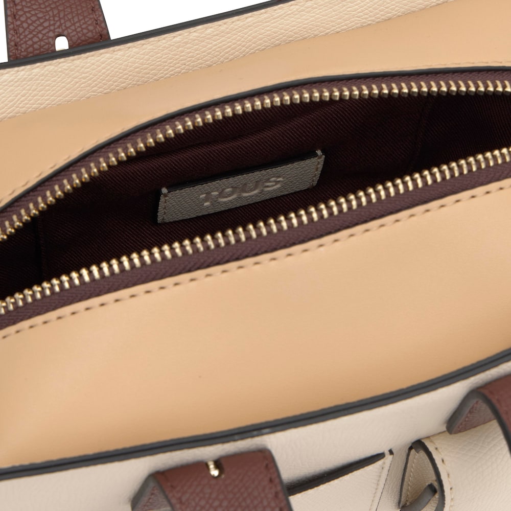 Kleine Bowlingtasche TOUS Back to Basics in Beige und Braun