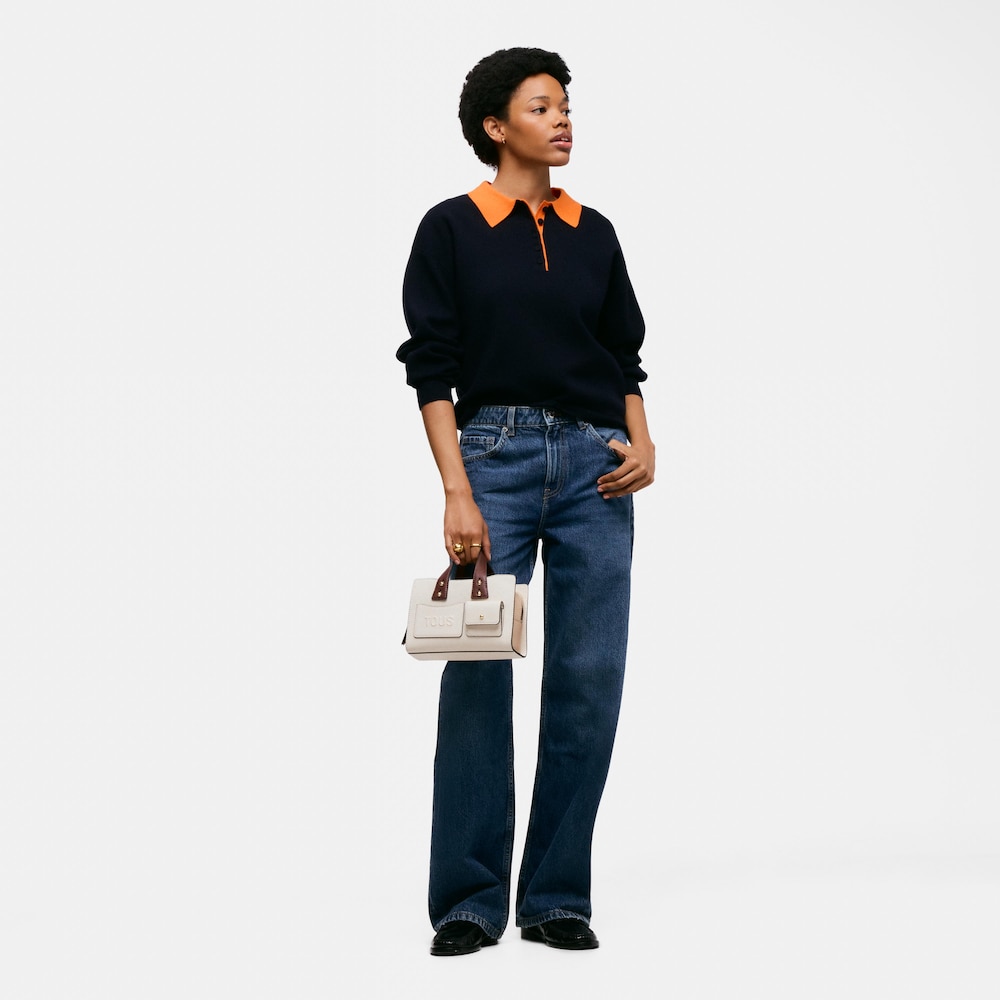 Kleine Bowlingtasche TOUS Back to Basics in Beige und Braun