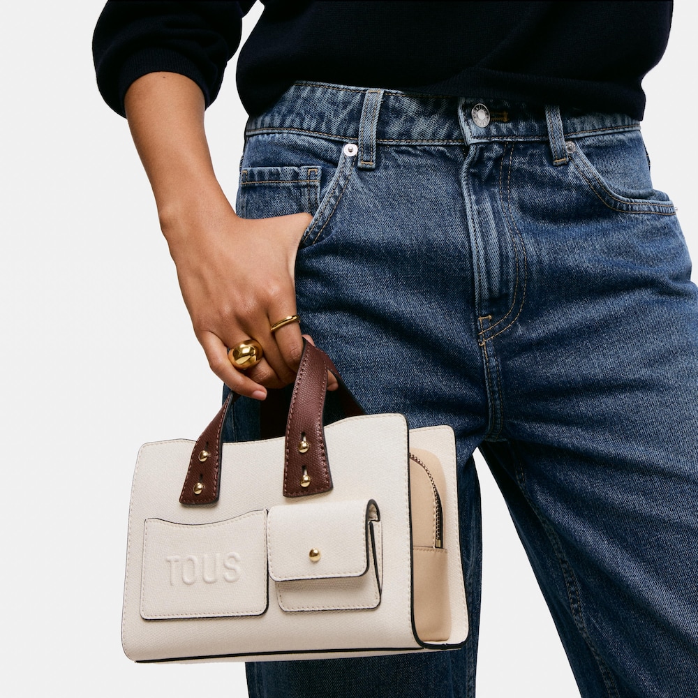 Kleine Bowlingtasche TOUS Back to Basics in Beige und Braun