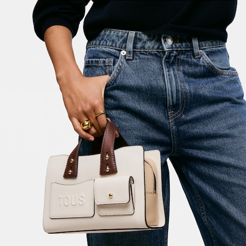 Mal&aacute; Bowling kabelka v&nbsp;b&eacute;žov&eacute; a hněd&eacute; barvě TOUS Back to Basics