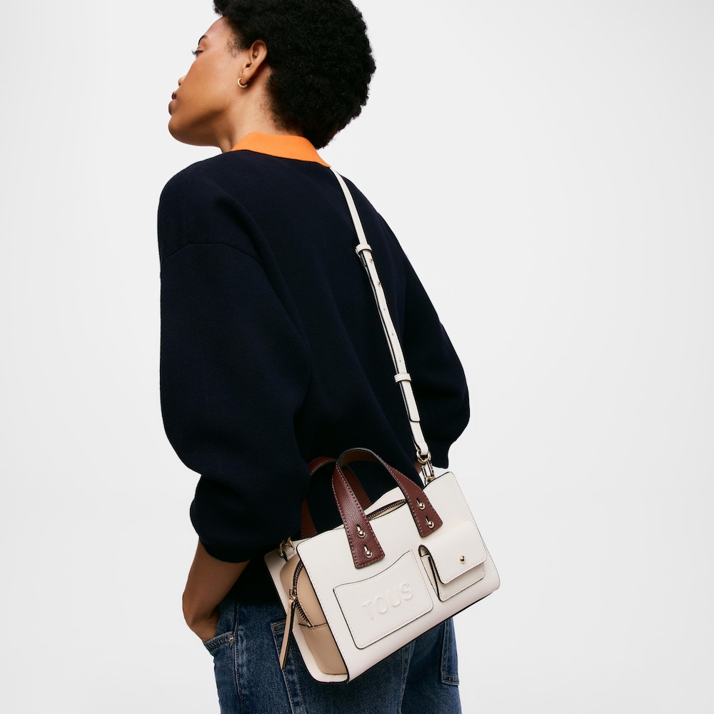 Kleine Bowlingtasche TOUS Back to Basics in Beige und Braun