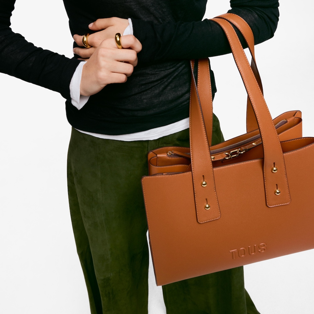 Large camel-colored City bag TOUS Back to Basics