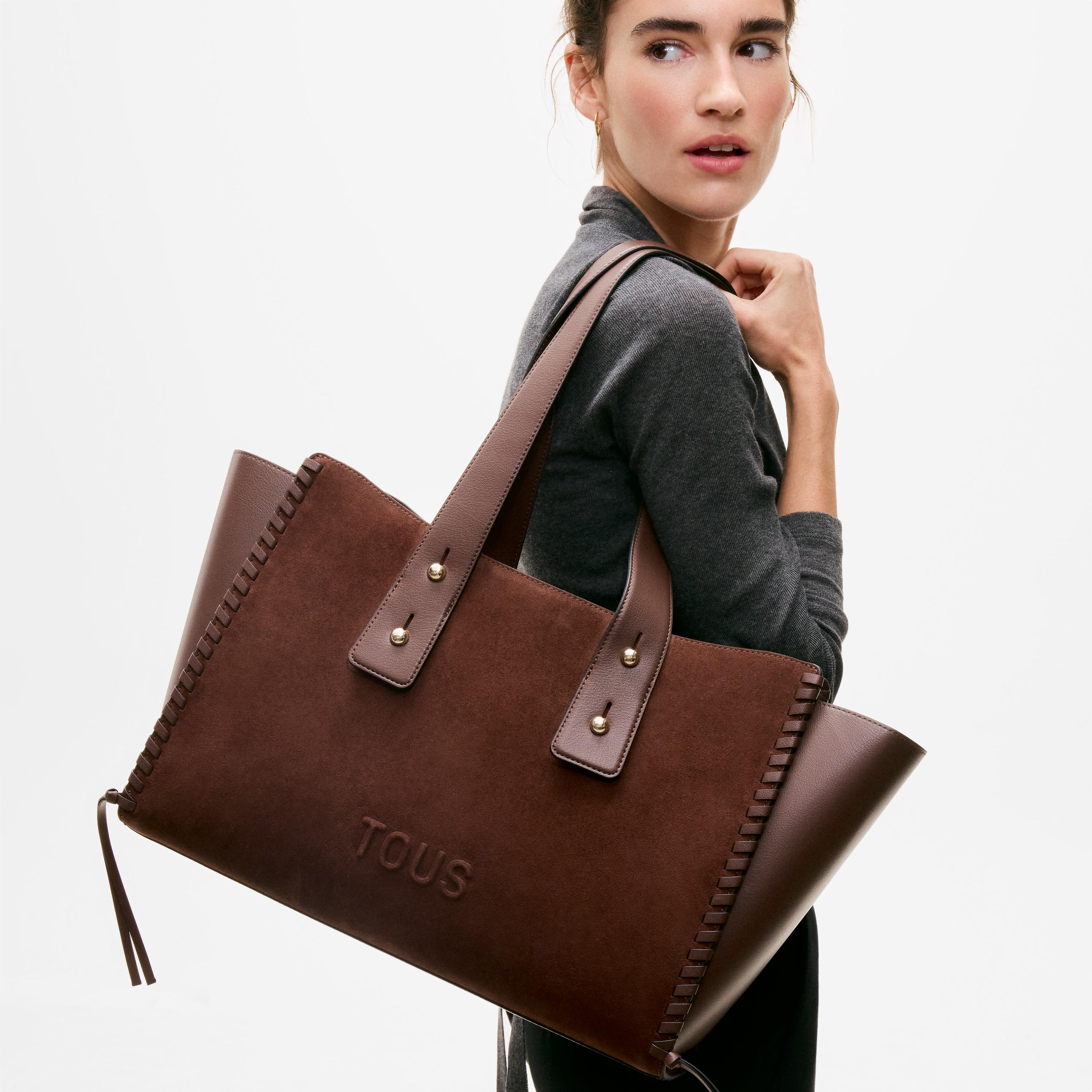 Large brown City bag TOUS Back to Basics
