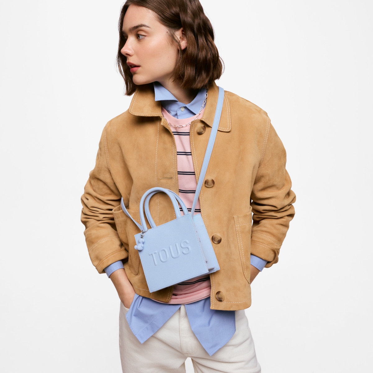 Tous - Bolso Mini Cube Azul Tous Back To Basics - Azul Grisaceo