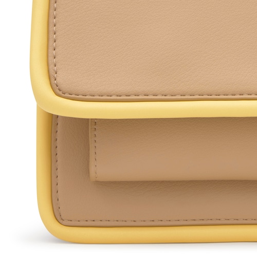 Sac &agrave; bandouli&egrave;re sable moyen TOUS Audree Pipings