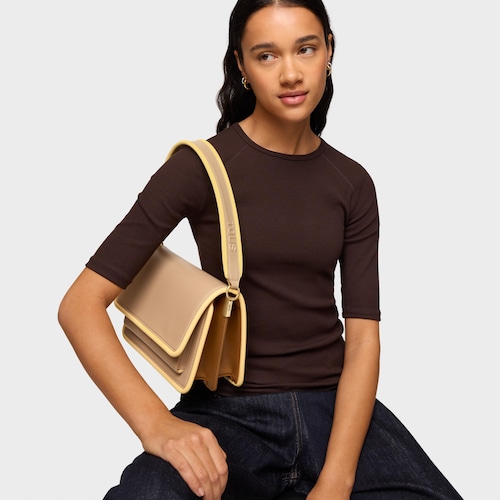 Sac &agrave; bandouli&egrave;re sable moyen TOUS Audree Pipings