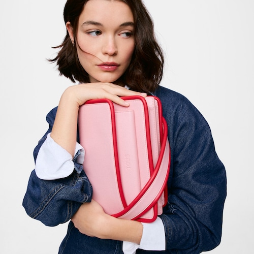 Medium dark pink Crossbody bag TOUS Audree Pipings