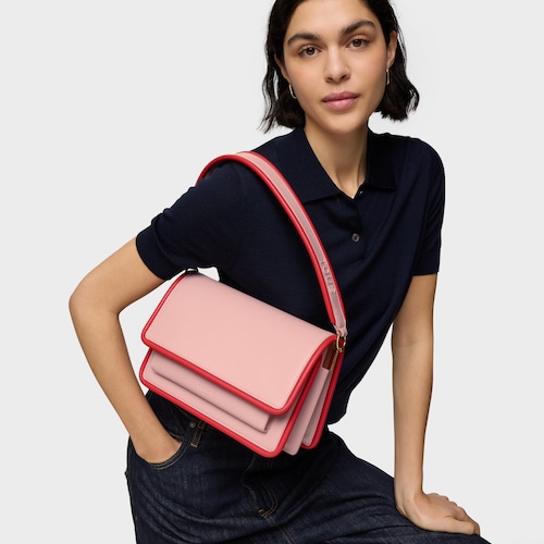 Sac &agrave; bandouli&egrave;re rose fonc&eacute; moyen TOUS Audree Pipings