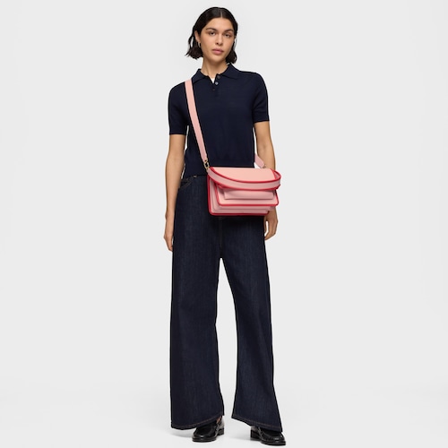 Sac &agrave; bandouli&egrave;re rose fonc&eacute; moyen TOUS Audree Pipings