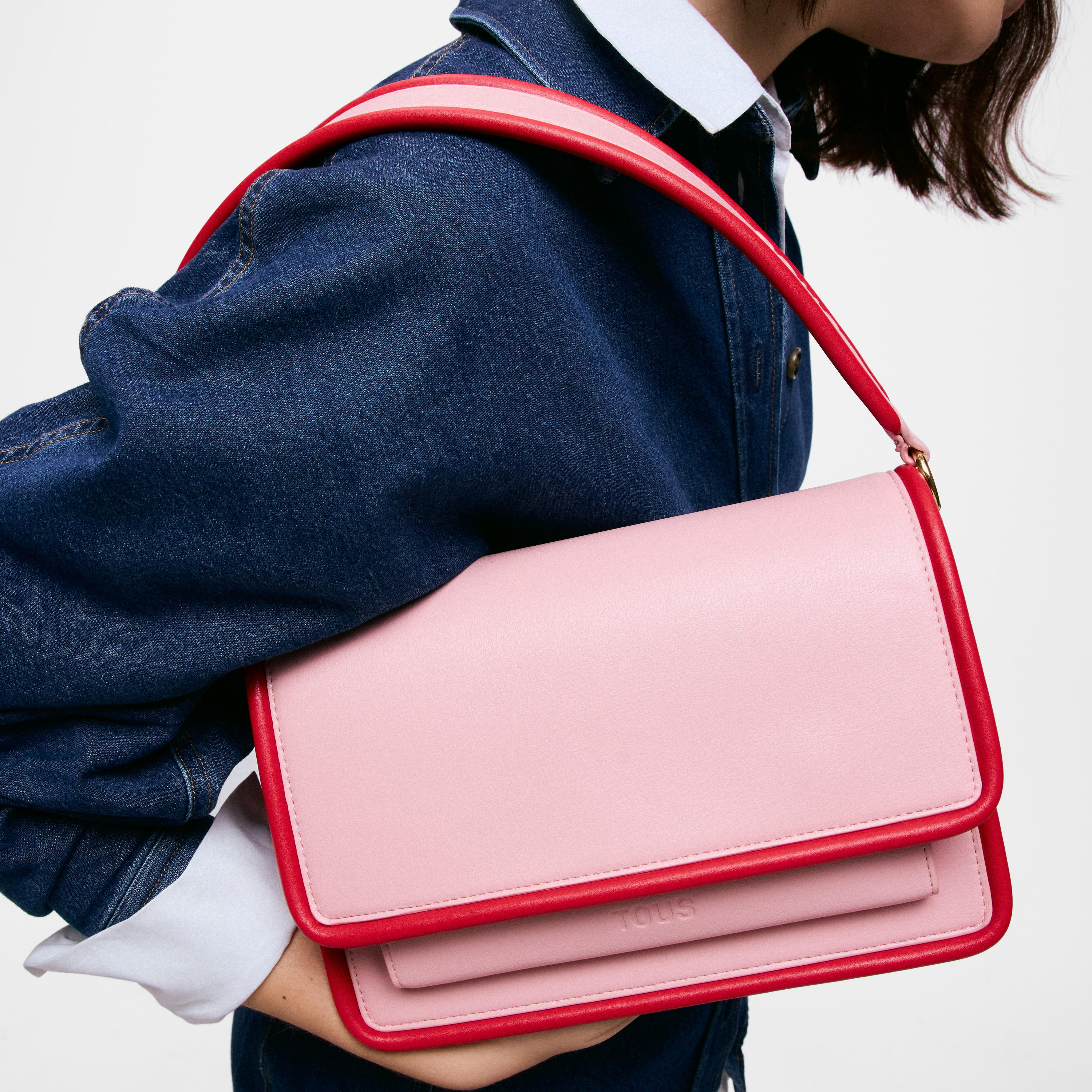 Medium dark pink Crossbody bag TOUS Audree Pipings