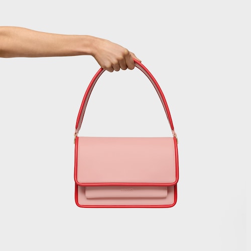 Sac &agrave; bandouli&egrave;re rose fonc&eacute; moyen TOUS Audree Pipings