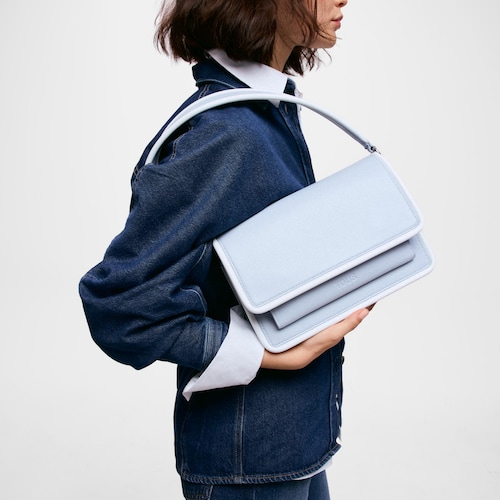 Medium grayish blue Crossbody bag TOUS Audree Pipings