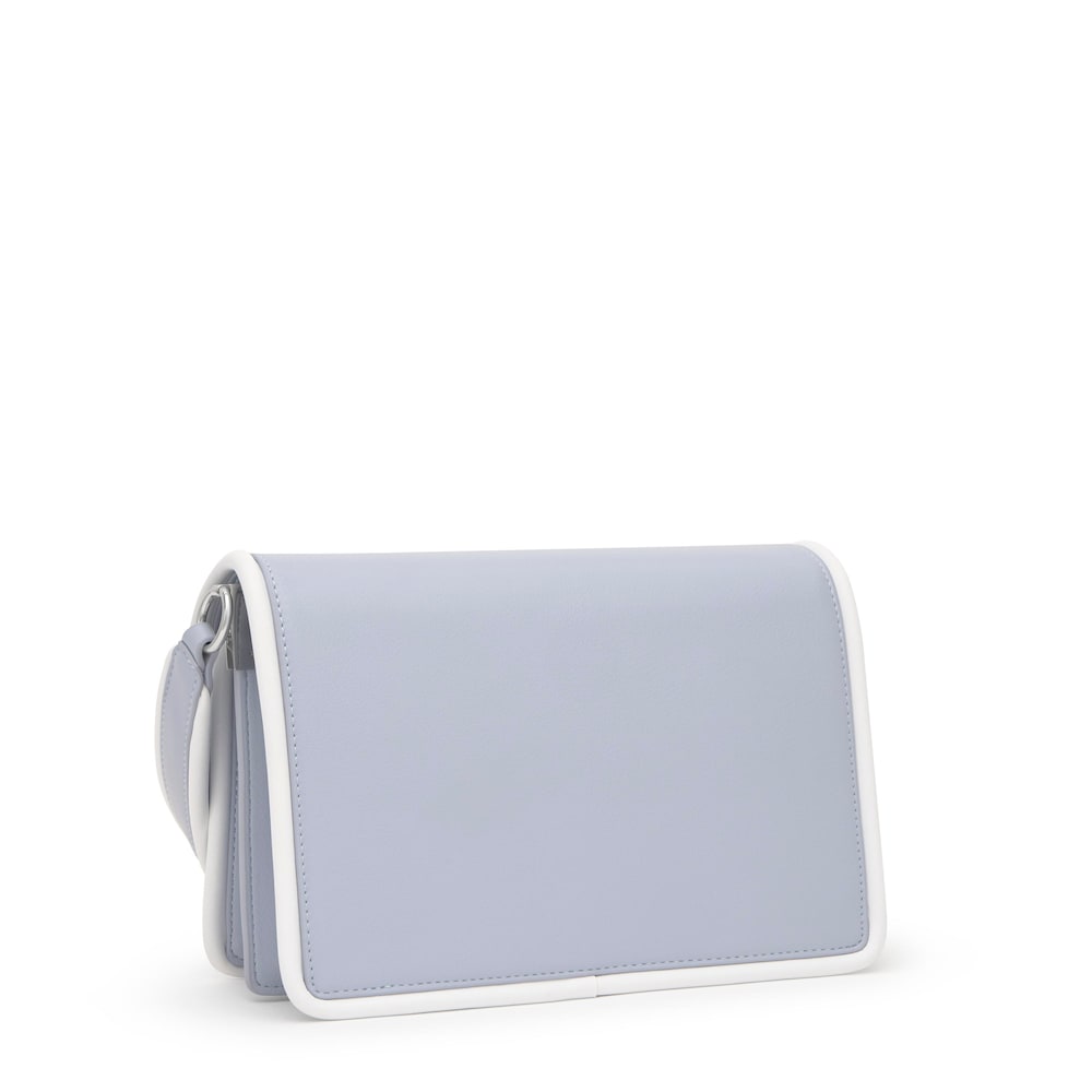 Mala de tiracolo m&eacute;dia azul-acinzentada TOUS Audree Pipings