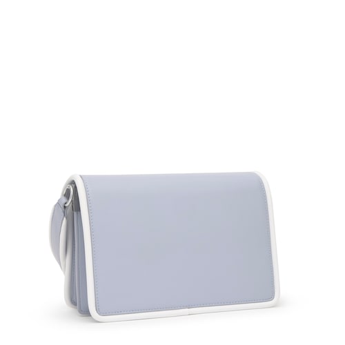 Sac &agrave; bandouli&egrave;re bleu gris moyen TOUS Audree Pipings