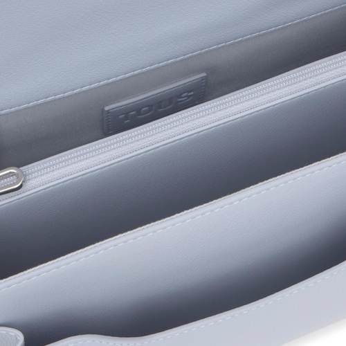 Sac &agrave; bandouli&egrave;re bleu gris moyen TOUS Audree Pipings