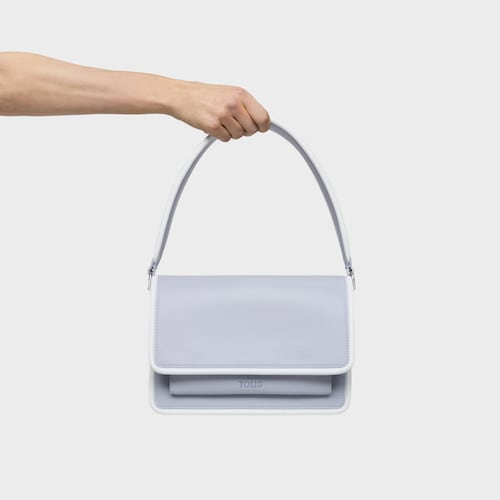 Sac &agrave; bandouli&egrave;re bleu gris moyen TOUS Audree Pipings