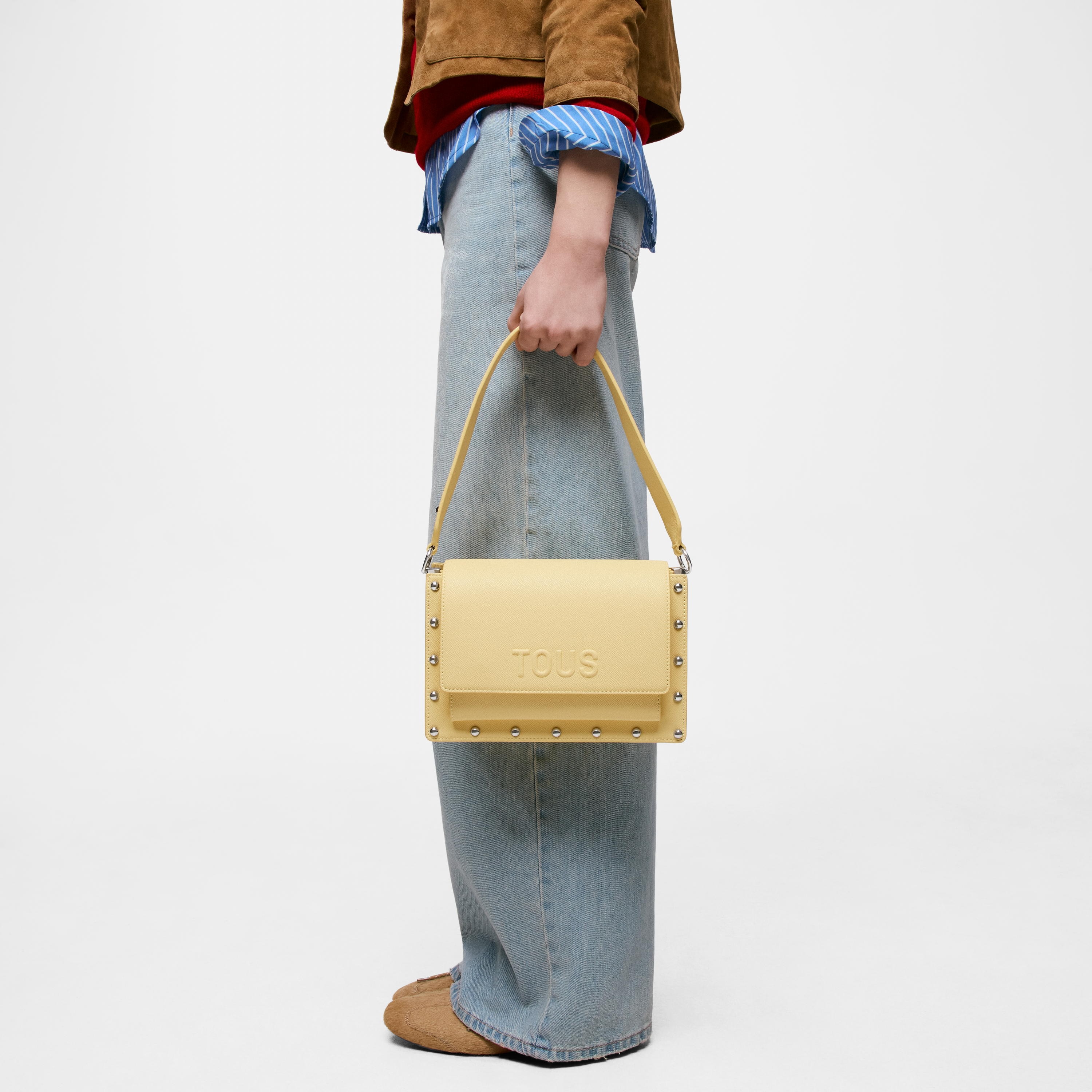 Medium yellow Crossbody bag TOUS Audree Studs | TOUS