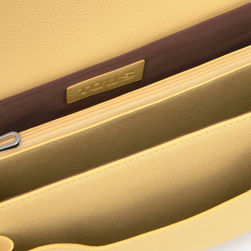 Sac &agrave; bandouli&egrave;re jaune moyen TOUS Audree Studs