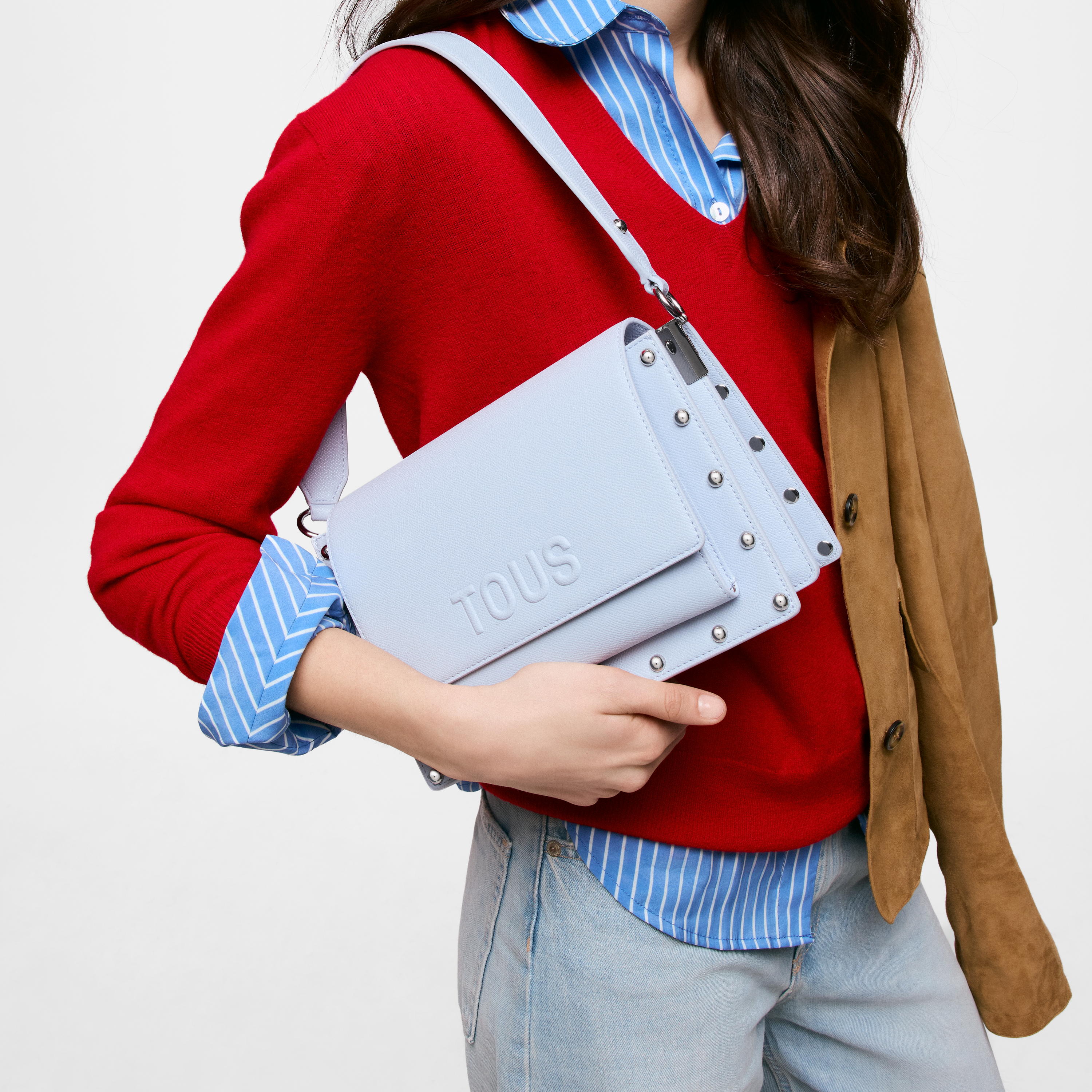Medium blue Crossbody bag TOUS Audree Studs | TOUS