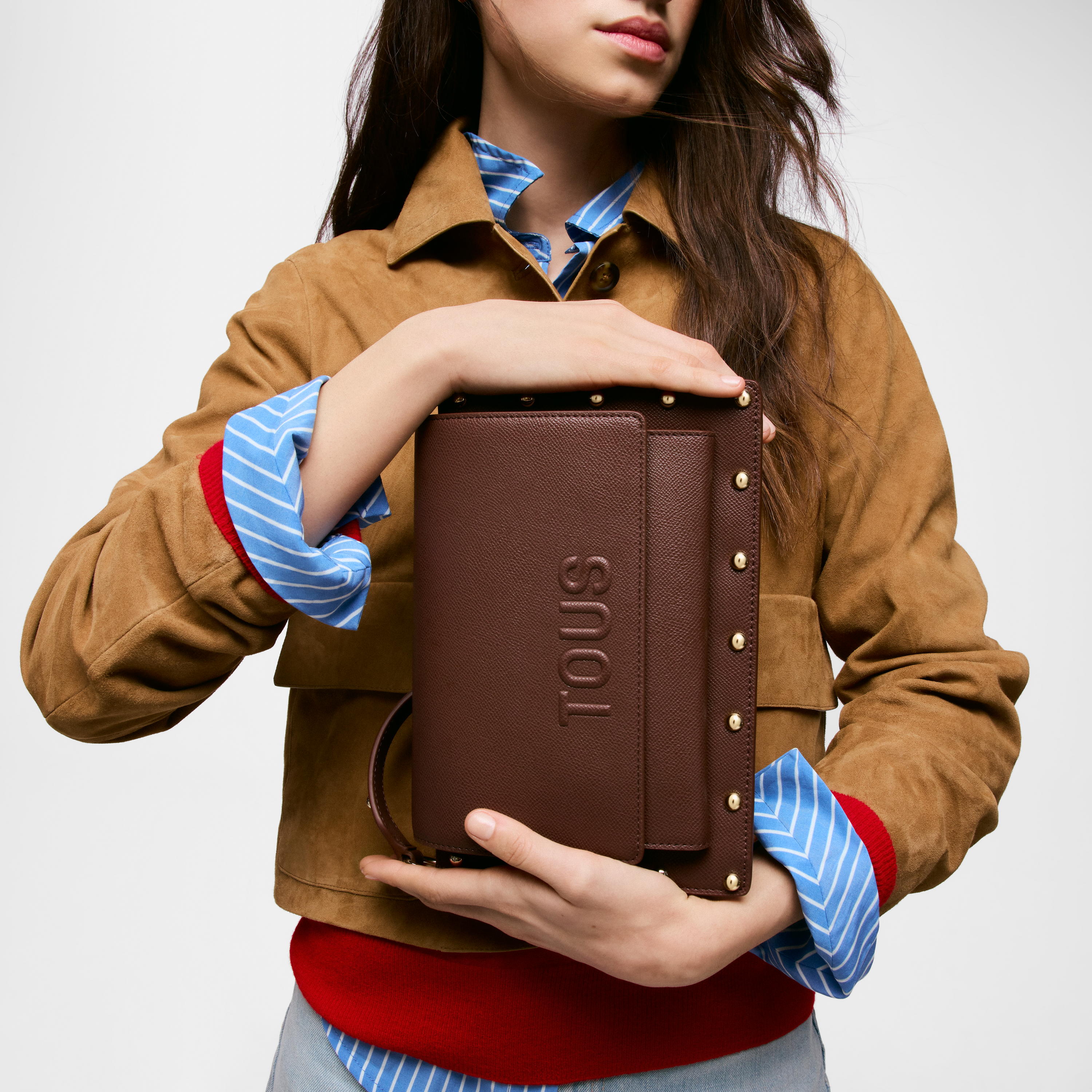 Medium brown Crossbody bag TOUS Audree Studs | TOUS