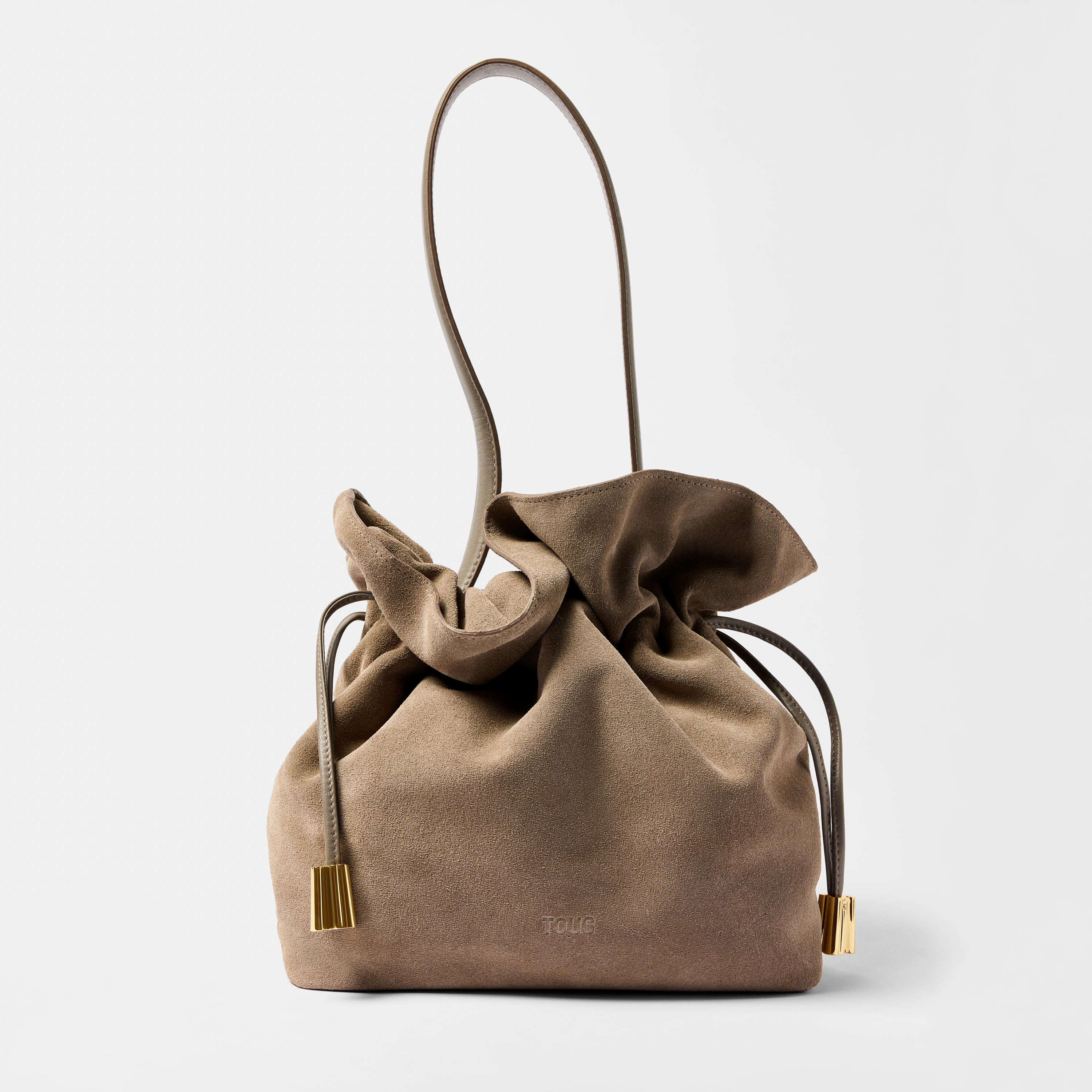 Medium taupe-colored leather Bucket bag TOUS Heritage | TOUS