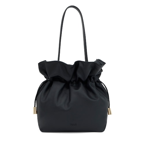 Bombonera negra mediana de piel Tous Heritage