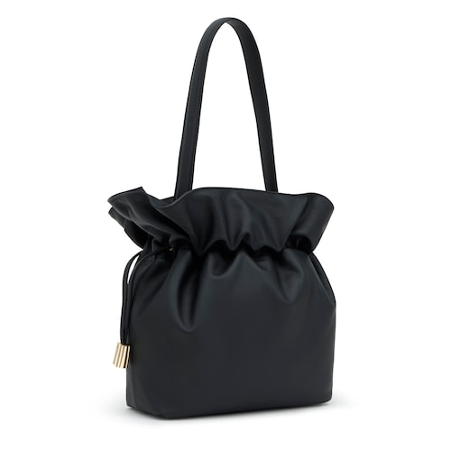 Bombonera negra mediana de piel Tous Heritage