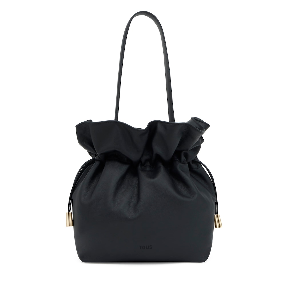 Bombonera negra mediana de piel Tous Heritage