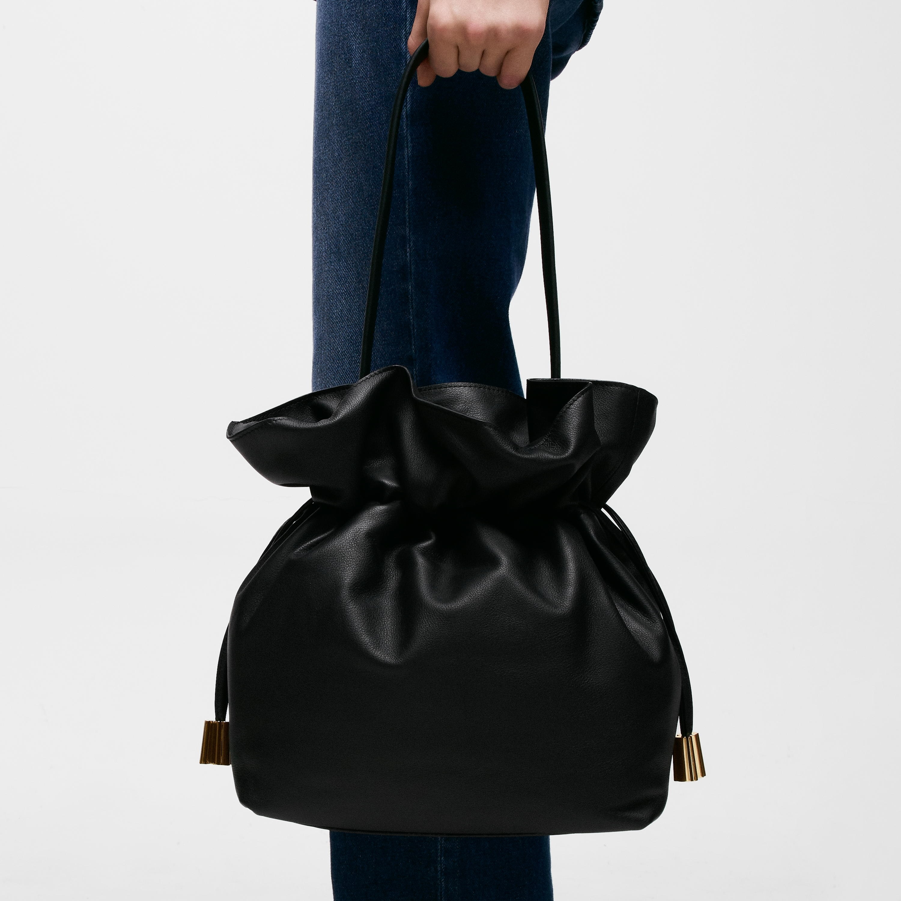 Medium black leather Bucket bag TOUS Heritage | TOUS
