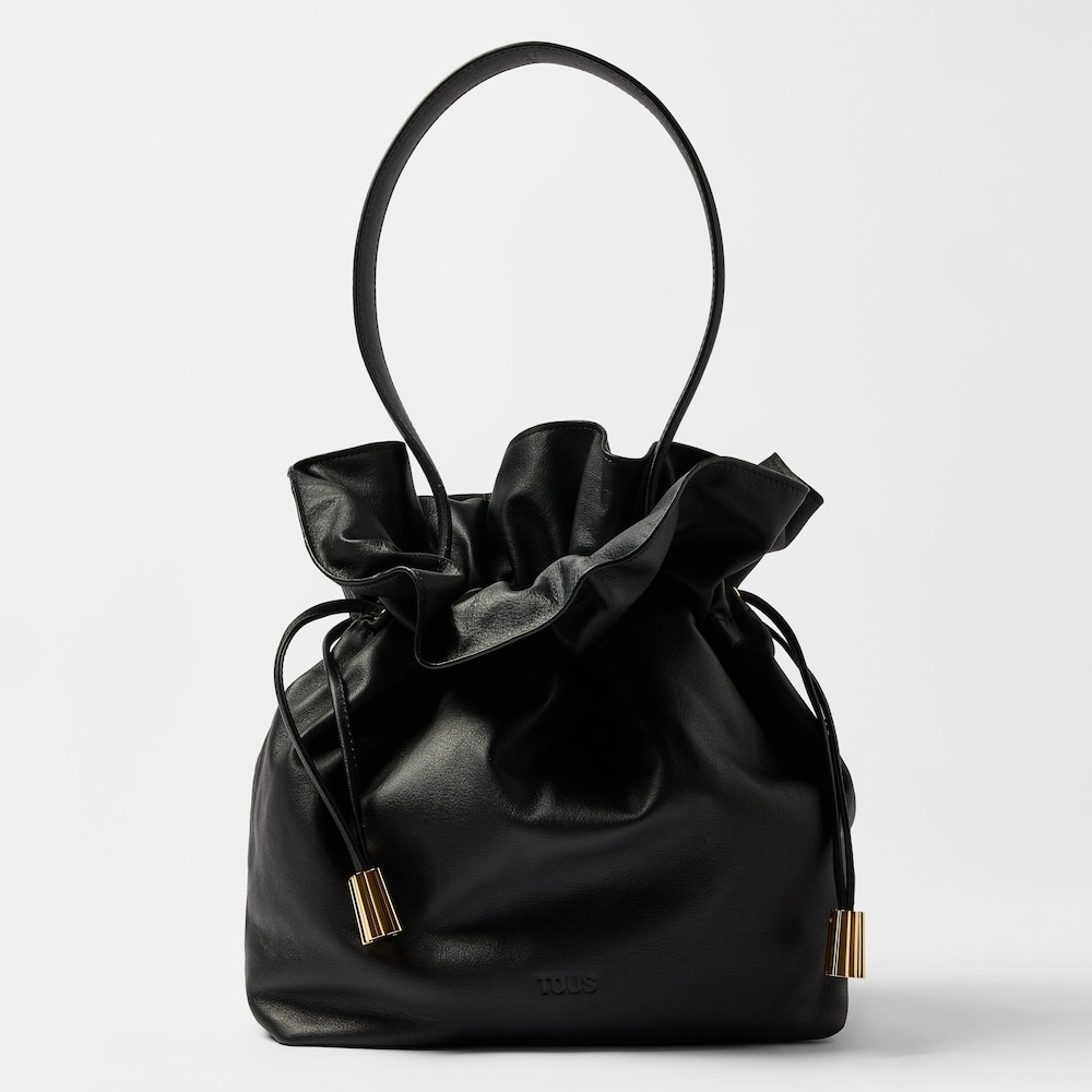 Bombonera negra mediana de piel Tous Heritage