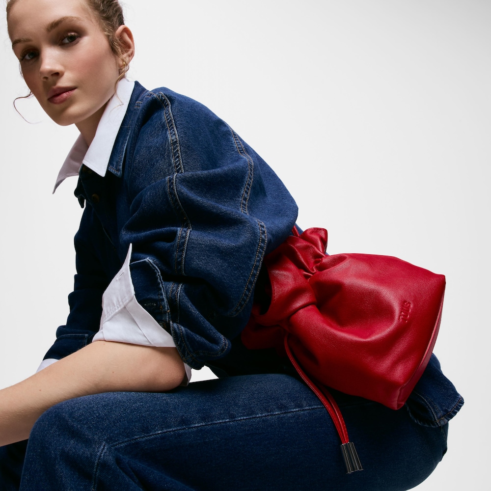 Kleine Beuteltasche Leder TOUS Heritage in Rot