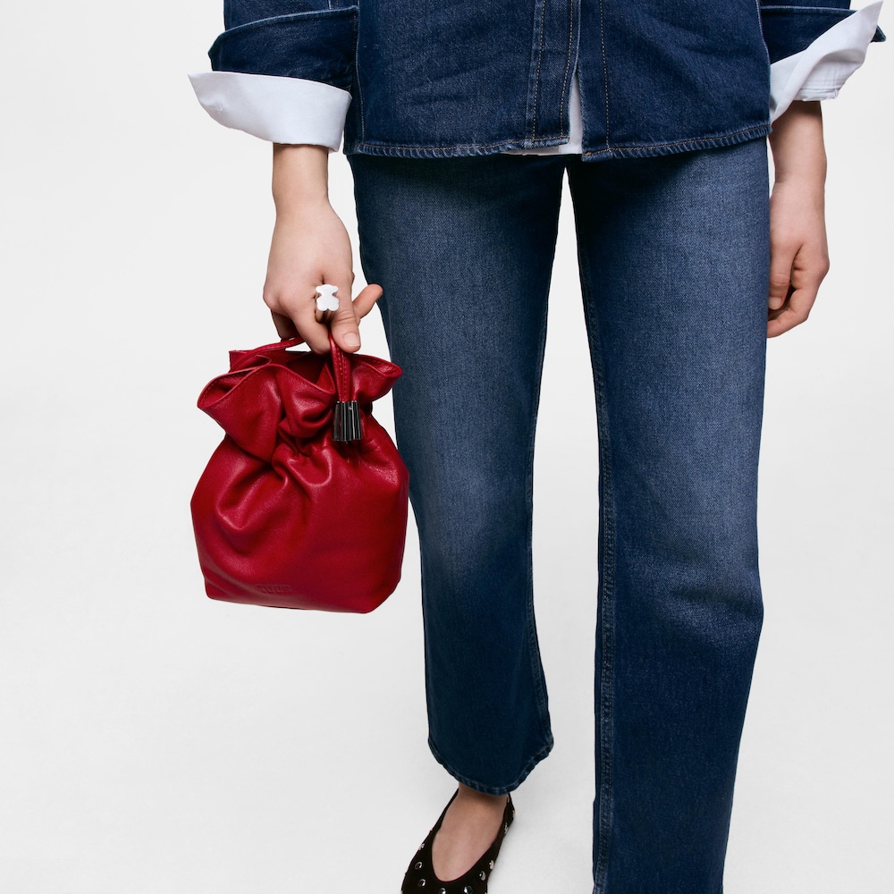 Kleine Beuteltasche Leder TOUS Heritage in Rot