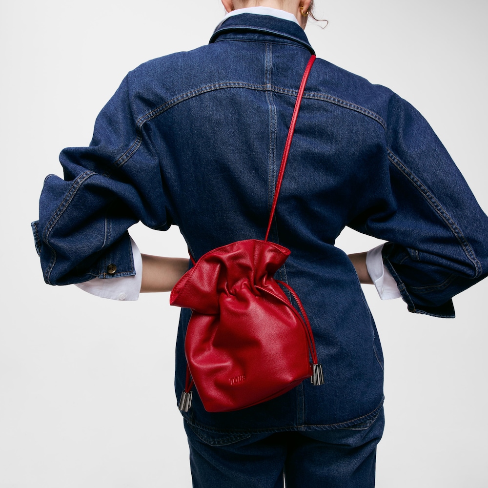 Kleine Beuteltasche Leder TOUS Heritage in Rot