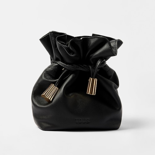 Mała czarna Torba worek sk&oacute;rzana TOUS Heritage