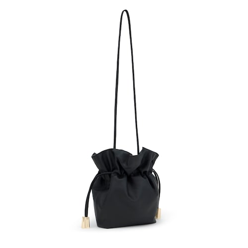 Bombonera negra pequeña de piel Tous Heritage