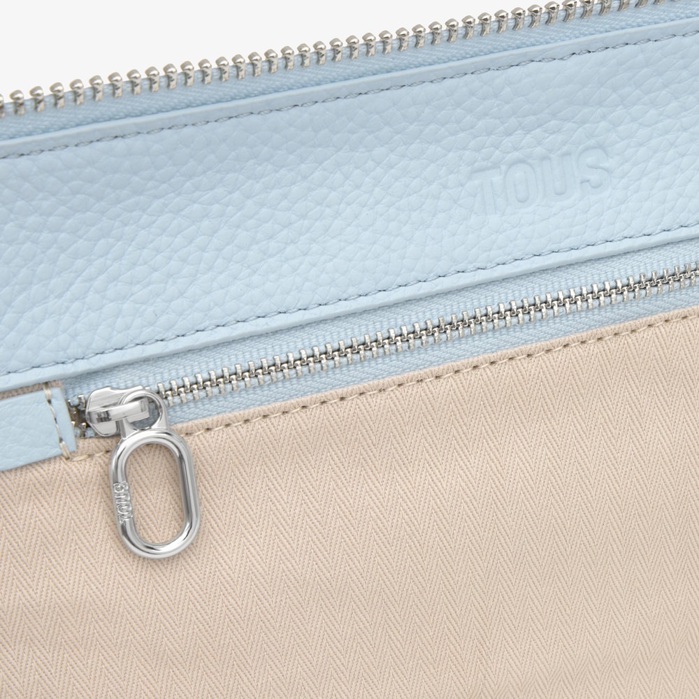 Błękitna sk&oacute;rzana Torba typu bowling TOUS Hold