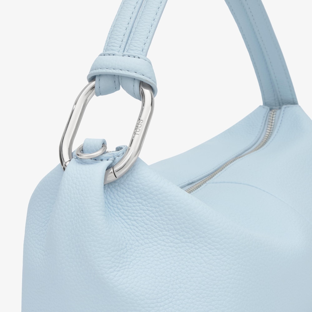 Błękitna sk&oacute;rzana Torba typu bowling TOUS Hold