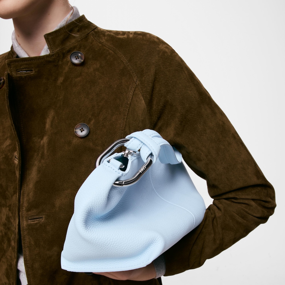 Błękitna sk&oacute;rzana Torba typu bowling TOUS Hold