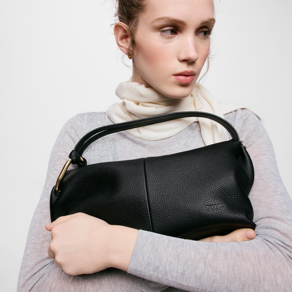 Czarna sk&oacute;rzana Torba typu bowling TOUS Hold