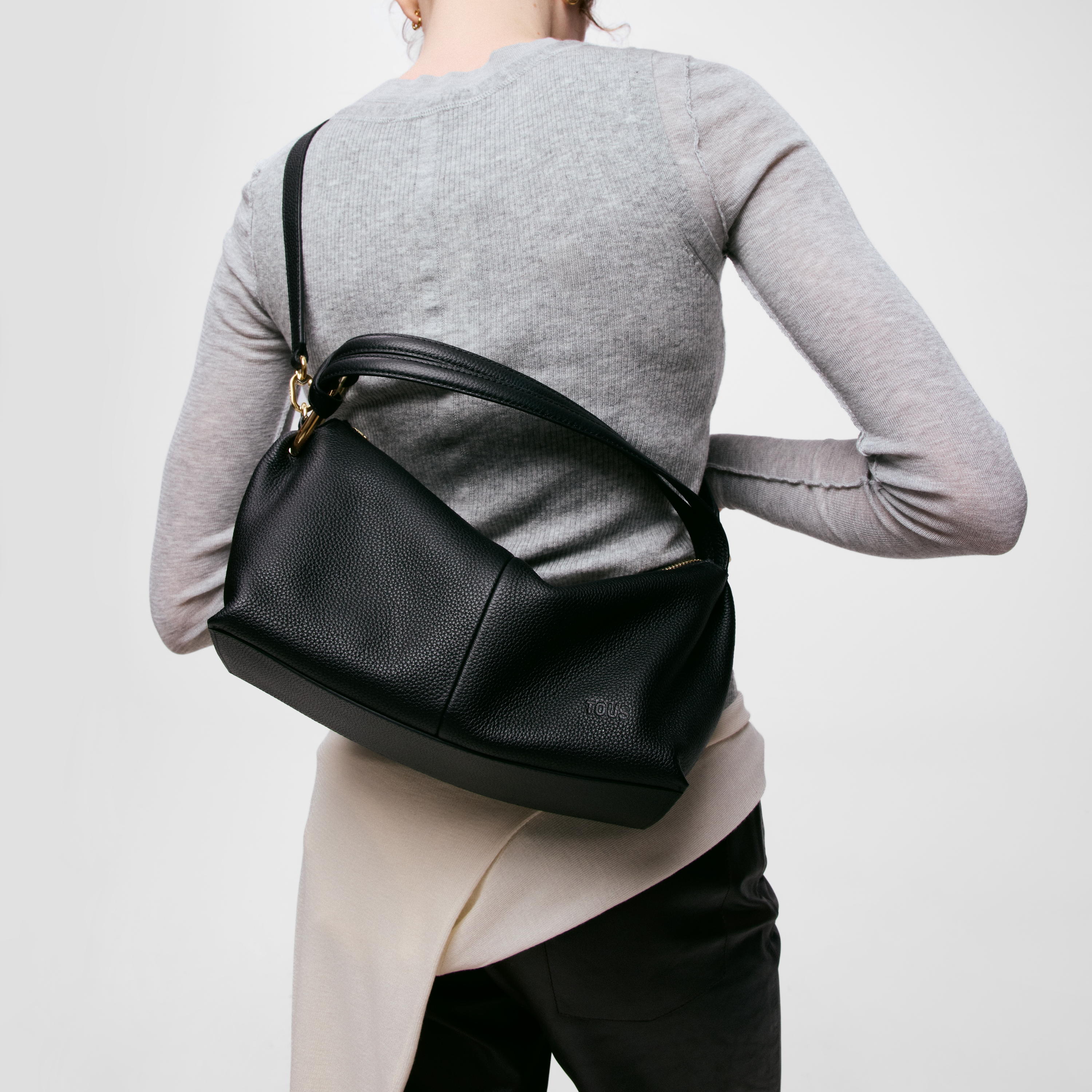 Black Bowling leather bag TOUS Hold