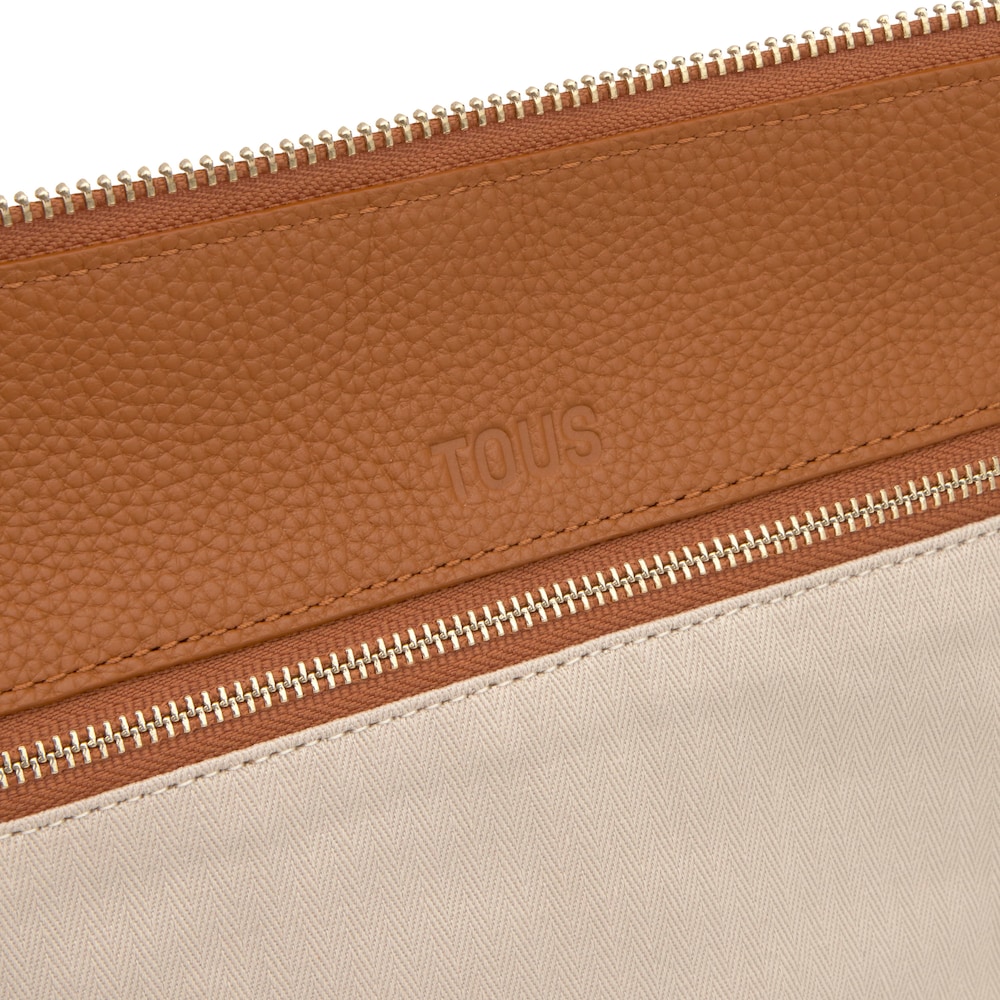 Camelfarbene Schultertasche Rindsleder TOUS Hold