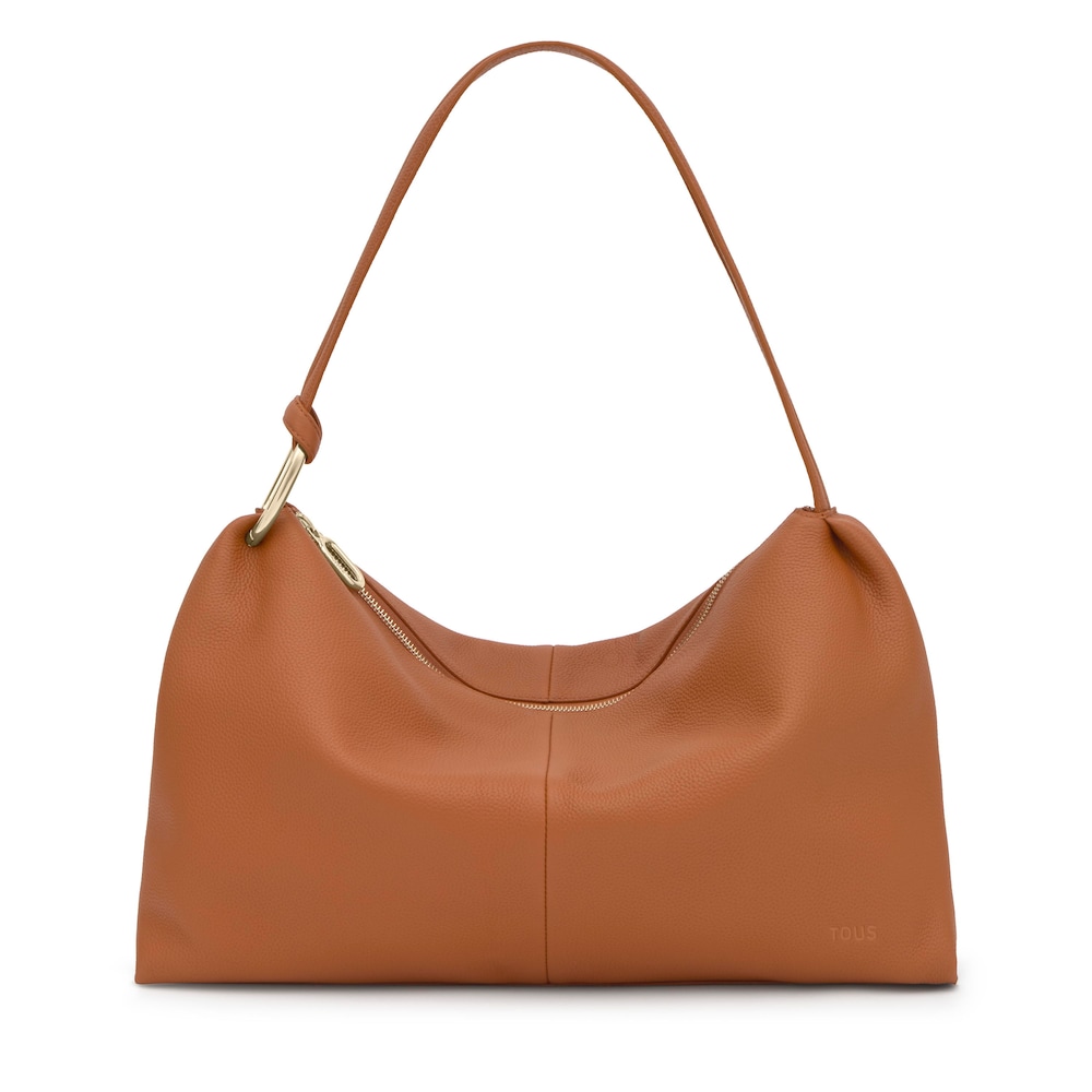 Camelfarbene Schultertasche Rindsleder TOUS Hold