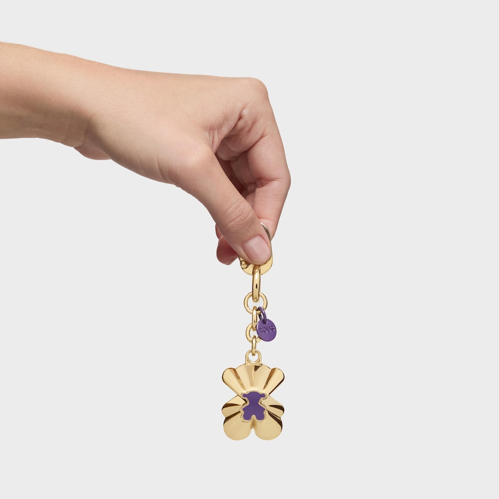 Kroužek na kl&iacute;če v&nbsp;&scaron;eř&iacute;kov&eacute; a zlat&eacute; barvě TOUS Trunk Bear