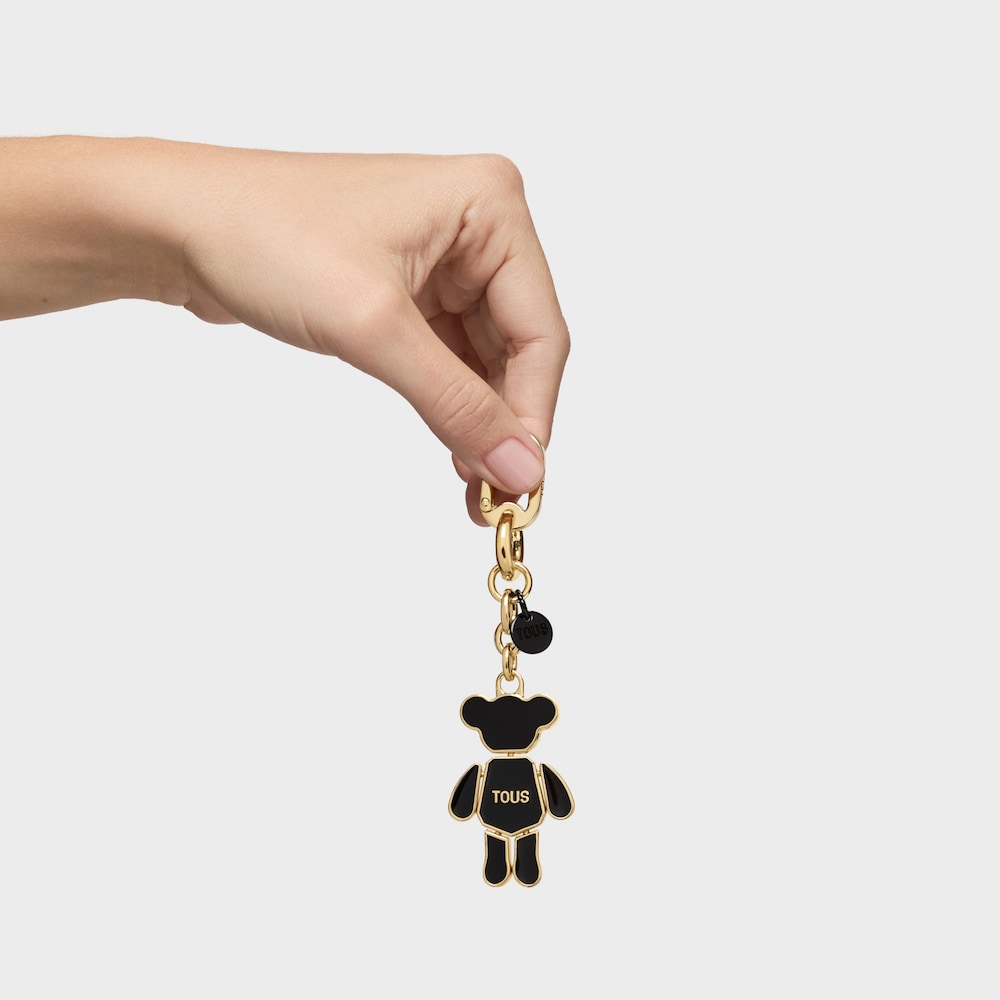 Pr&iacute;vesok na kľ&uacute;če čiernej a&nbsp;zlatej farby TOUS Puppet Bear