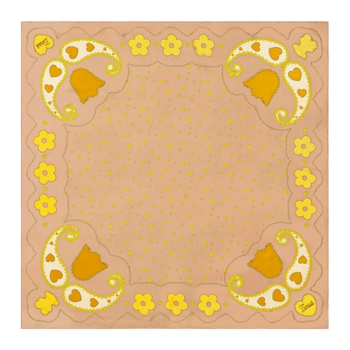 Square sand-colored Scarf TOUS Motifs Paisley