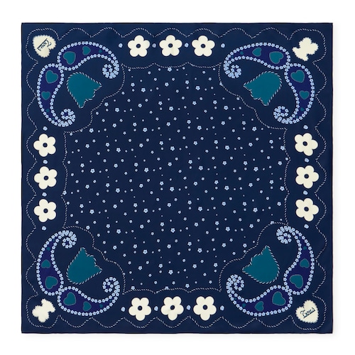 Square navy blue Scarf TOUS Motifs Paisley